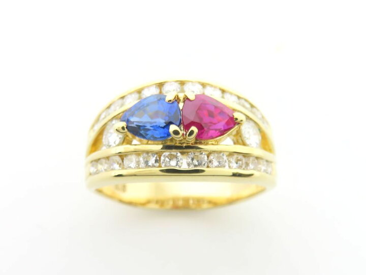 K18YG サファイヤ リング 0.65CT 