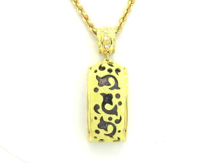 楽天市場】山崎裕見子 K18YG 赤銅 ダイヤモンド0.03ct アラベスク 