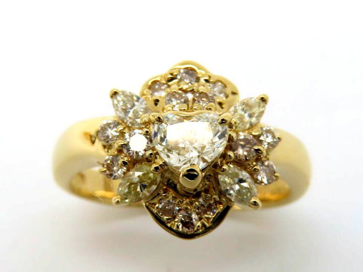 楽天市場】ジュエリーマキ K18YG ハートシェイプダイヤ0.30ct/0.50ct 