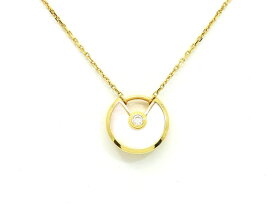 カルティエ B3047100 K18YG マザーオブパール ダイヤモンド(ct刻無) アミュレットXS ネックレス 【池袋店】【中古】