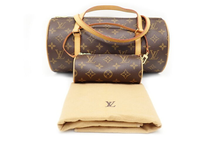 ルイヴィトン LOUIS VUITTON モノグラム パピヨン 30 ポーチ付き 筒型 