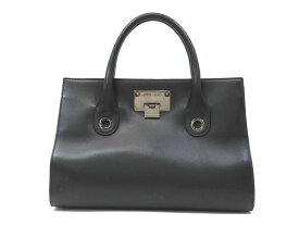 ジミーチュウ レザー ブラック ライリー ハンドバッグ ※ストラップ欠品 【池袋店】【中古】