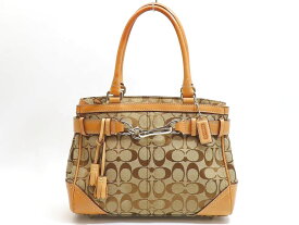 コーチ 8K06 キャンバス×レザー ベージュ系 シグネチャートートバッグ【池袋店】【中古】