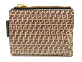 【新着】フェンディ 8M0447 AHMI FIFNK パテントレザー ブラウン系 ミディアムウォレット 二つ折り財布 【池袋店】【中古】