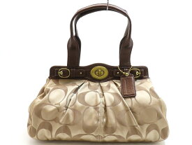 コーチ 13906 キャンバス×レザー ベージュ系 シグネチャー トートバッグ 【池袋店】【中古】