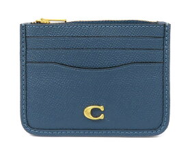 コーチ CH817 レザー ブルー系 ジップカードケース カードケース 【池袋店】【中古】