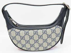グッチ 658551 GGスプリーム×レザー ネイビー×ベージュ系 オフィディア スモール ショルダーバッグ【池袋店】【中古】