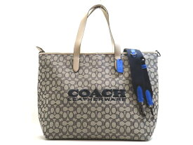 コーチ C9159 キャンバス×レザー グレー系 リーグ トートバッグ 【池袋店】【中古】