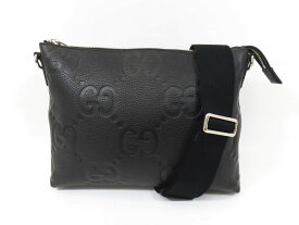グッチ 696009 レザー ブラック ジャンボGG ミディアム メッセンジャーバッグ ※ショートストラップ欠品【池袋店】【中古】