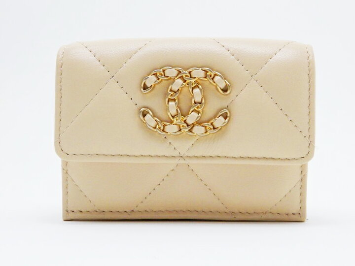 楽天市場】シャネル AP1789 ラムスキン ベージュxGD金具 CHANEL 19  