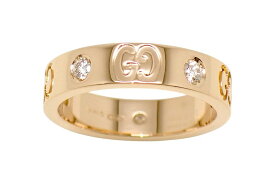 グッチ K18PG 5Pダイヤ アイコン リング ＃5【新宿店】【中古】【新着】