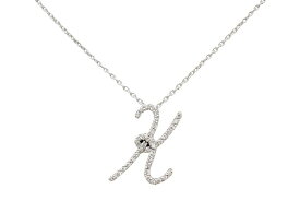 ポンテヴェキオ K18WG メレダイヤ0.20ct イニシャルK ペンダント ネックレス【新宿店】【中古】