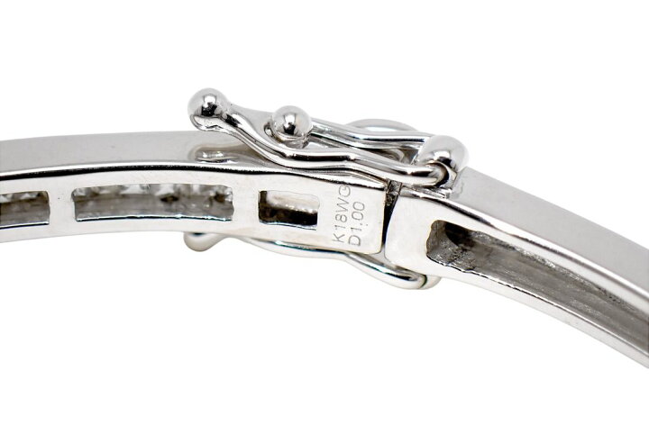 楽天市場】K18WG バケットカットダイヤ1.00ct デザイン バングル 