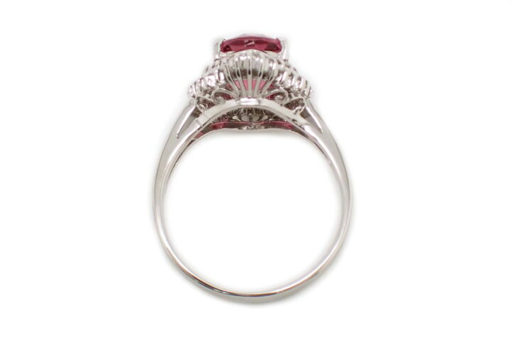 楽天市場】Pt900 ピンクトルマリン2.80ct テーパー・メレダイヤ0.37ct  