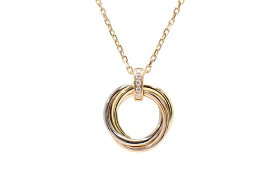 カルティエ K18YG/WG/PG 5Pダイヤ トリニティ ネックレス 【新宿店】【中古】