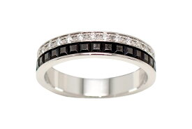 ブシュロン JAL00227 K18WG/ブラックPVD ダイヤ キャトル ブラック ダイヤモンド リング ハーフ ＃48【新宿店】 【中古】