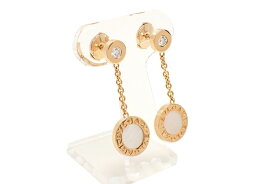 ブルガリ K18PG ダイヤ ホワイトシェル ブルガリ ブルガリ ドロップ ピアス【新宿店】【中古】