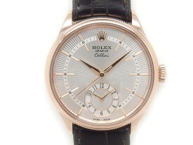 ロレックス 50525 チェリーニ デュアルタイム 750エバーローズゴールド アリゲーター革ベルト 自動巻き メンズ 時計 【新宿店】【中古】