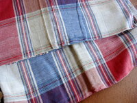 大判★マルチカバーベージュレッド150*225ブラックウォッチ雑貨通販コットン100%インド綿マドラスチェック【RCP】