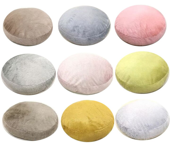 楽天市場 新色入荷 大判55cm ジャンボ ラウンドパフクッション ピンク イエロー ブラウン アイボリーなどうっとりなめらか アクセントスタイルふわふわ もこもこ 肌ざわり抜群 ポップpuffシリーズ Selectstore