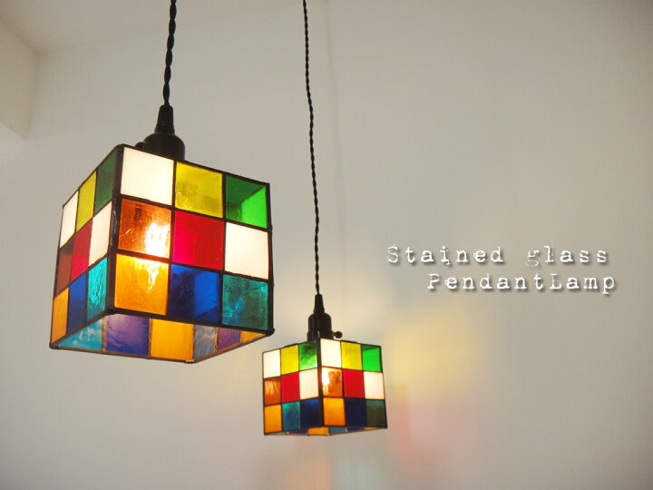 楽天市場】【クーポン配布中】☆ステンドグラススクエアペンダント  