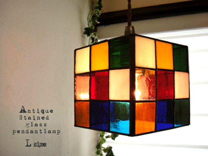 楽天市場】【クーポン配布中】☆ステンドグラススクエアペンダント  