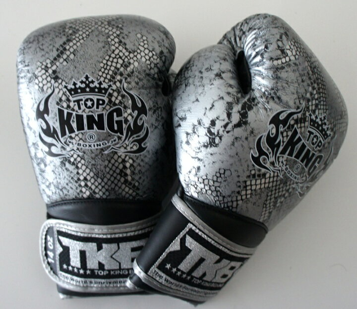 楽天市場 トップキング Top King キックボクシンググローブ Snake 銀黒 16オンス シープウィング