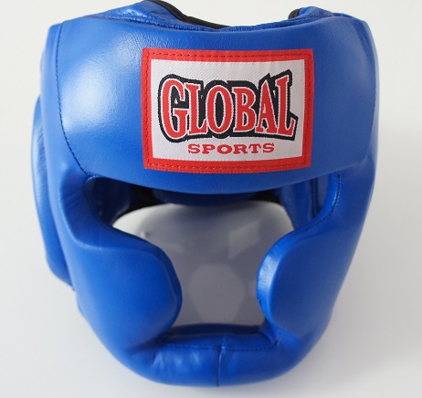 【送料無料】プロヘッドガード 050 青 (高級本革) ヘッドギア キックボクシング・ボクシング用 GLOBAL SPORTS グローバルスポーツ |  シープウィング