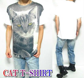 Tシャツ メンズ 半袖 キャット/猫/ねこ/ネコ/CAT プリント メンズファッション トップス カットソー