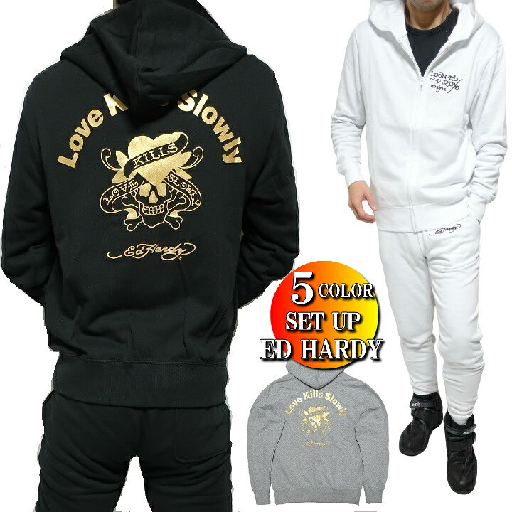楽天市場】スカル パーカー エドハーディー ed hardy セットアップ 