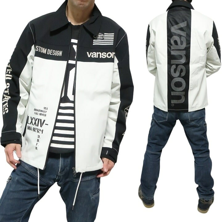 楽天市場】vanson バンソン ヴァンソン 刺繍プリント 3層 ストレッチ 