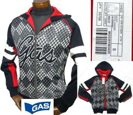 パーカー メンズ ジャケット イタリア製 GAS(ガス) ジップフード ニットジャケット メンズファッション アウター ライダースジャケット 小さいサイズ サイズS