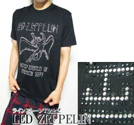 レッド・ツェッペリン Led Zeppelin ラインストーン/スタッズ 半袖 Tシャツ レッドツェッペリン メンズ/レディース ロック/ROCK メンズファッション トップス ミュージック