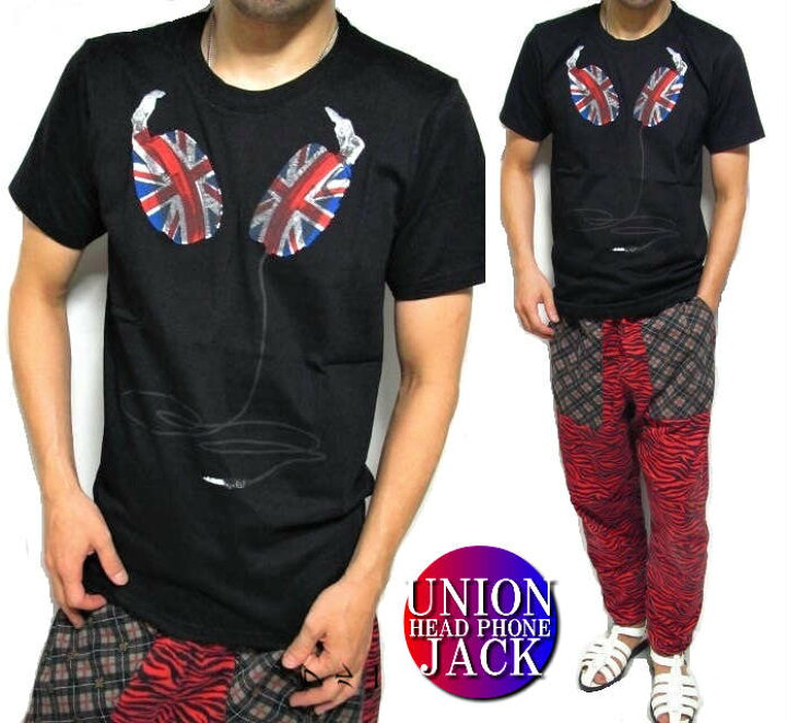 楽天市場 Tシャツ メンズ ユニオンジャック ヘッドフォン イギリス国旗 メンズファッション トップス 半袖 シンキロウ ジャケット