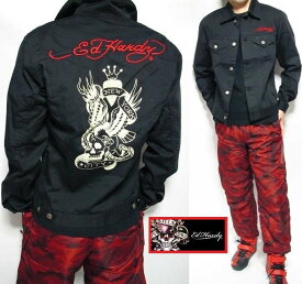 エドハーディー ed hardy エド・ハーディー ツイル/ジャケット メンズ スカル Gジャン/タイプ コットン ブラック M-XL 正規ライセンス 父の日 ギフト