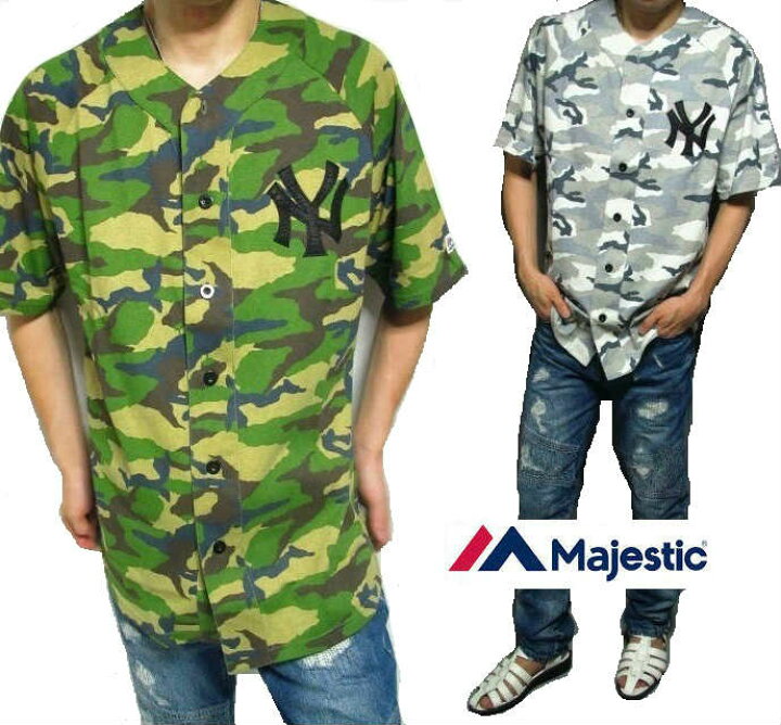 楽天市場】ヤンキース Tシャツ 迷彩 カモフラ ベースボール シャツ 