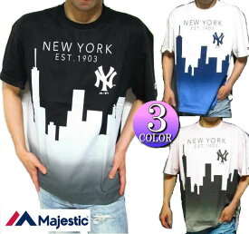 ヤンキース Tシャツ メンズ メジャーリーグ マジェスティック/majestic マンハッタン オーバーサイズ 半袖 カットソー ニューヨーク