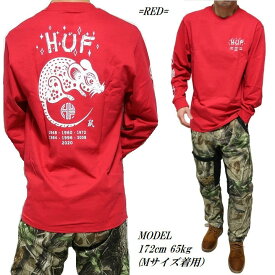 HUF/ハフ Tシャツ メンズ ロンT 長袖 子年/干支/十二支 プリント メンズファッション トップス カットソー