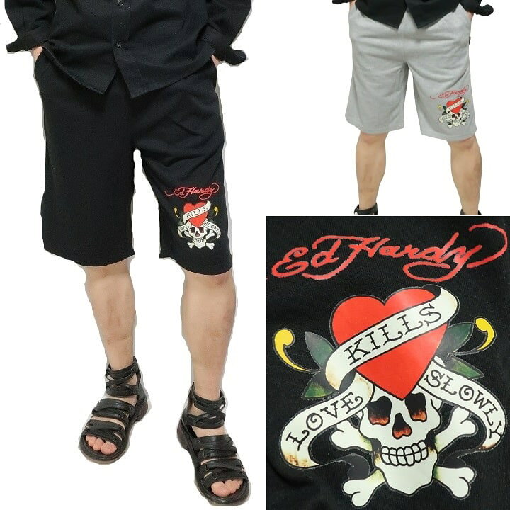 楽天市場】エドハーディー ed hardy ハーフパンツ スカル/ラブキル 