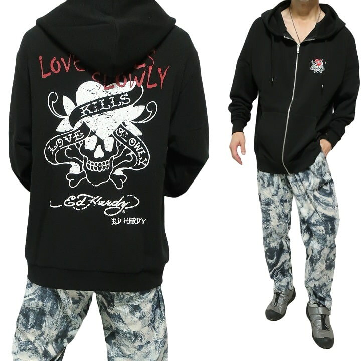 楽天市場】エドハーディー ed hardy ジップ パーカー 長袖 スカル 
