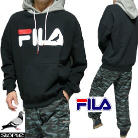 FILA フィラ staple ステイプル コラボ パーカー メンズ/レディース 長袖 ブラック/フードグレー サイズS-XL