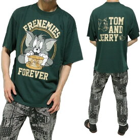 トムとジェリー Tシャツ 半袖 服 グッズ 薄手 ハンバーガー メンズ/レディース/ユニセックス TOM & JERRY キャラクター 通販 ブラック/ホワイト/オリーブ 公式ライセンス M