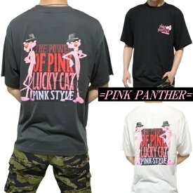 ピンクパンサー/PINK PANTHER tシャツ Tシャツ 半袖 服 グッズ 薄手 メンズ/レディース/ユニセックス オーバーサイズ ピンク・パンサー キャラクター 通販 ブラック/ホワイト/チャコール 公式ライセンス M