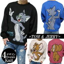 トムとジェリー ニット/セーター かわいい 長袖 服 グッズ 厚手 メンズ/レディース/ユニセックス オーバーサイズ TOM & JERRY キャラクター 通販 ブラック/ブルー/ピンク/アイボリー 公式ライセンス サイズM/サイズL