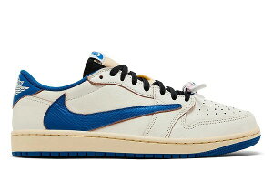 FRAGMENT DESIGN × TRAVIS SCOTT × NIKE AIR JORDAN 1 LOW OG WHITE/BLUE