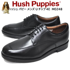 【期間限定】 ビジネスシューズ Uチップ メンズ ブラック ハッシュパピー Hush Puppies M0248NAT カジュアル フォーマル ラウンドトゥー 靴幅4E 本革 防滑ソール 靴