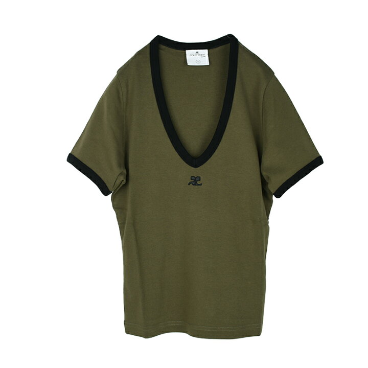 楽天市場】Courrèges Courreges クレージュ グリーン VネックTシャツ 
