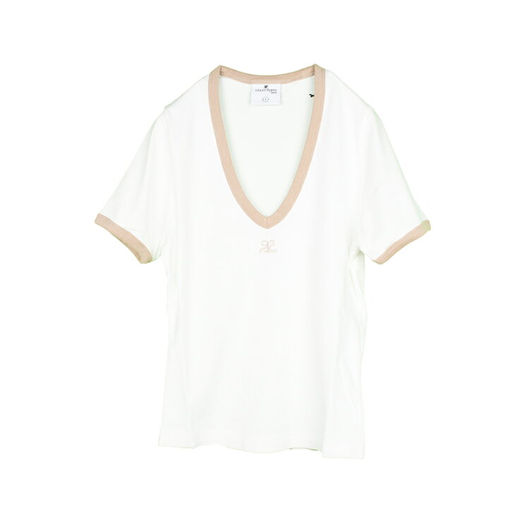 楽天市場】Courrèges Courreges クレージュ ホワイト VネックTシャツ 