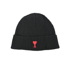 AMI ALEXANDRE MATTIUSSI アミ ブラックニットキャップ 帽子 BFUHA106018 009 新品 イタリア正規品