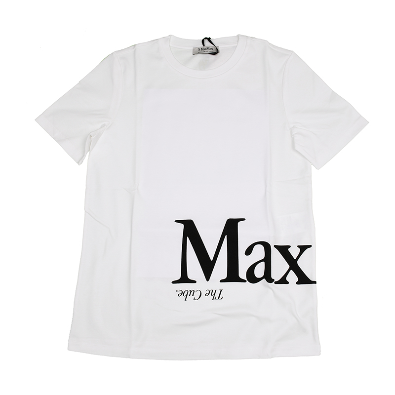 日本初の Max Mara マックス マーラ S 新品 ホワイト半袖Tシャツ 経典ブランド ANIMA イタリア正規品 エスマックスマーラ